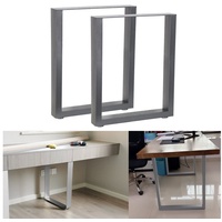 Melko 2x Tischuntergestell 60x72 cm Möbelbein Grau Bankkufen Stahl