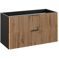 Lomadox Waschtischunterschrank 100 cm Xanten-56 In anthrazit mit Eiche