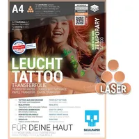 Skullpaper Transferpapier Leuchttattoo Laser, A4, temporäre Tattoos auf der