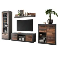 Furn.design Wohnwand Ward Used Wood grau Schrankwand 4-teilig 330