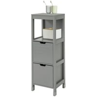 SoBuy Badezimmerschrank, Grau Holzwerkstoff, 30x90x30 cm, Badezimmer, Badezimmerschränke, Midischränke