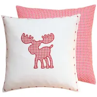 Heimtexland Kissenhülle Weihnachten aus Vichy Karo rot weiß mit