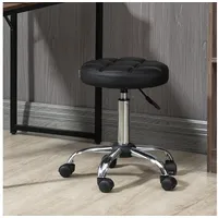 Homcom Rollhocker Kunstleder Schwarz