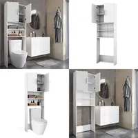 Vicco Toilettenschrank Weiß 64 x 190 cm mit 2