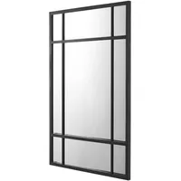 [en.casa] Wandspiegel, Schwarz, Glas, Rechteckig, 60x90x1.8 cm, Spiegel, Colobraro