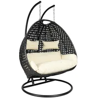 Home Deluxe Polyrattan Hängesessel TWIN DELUXE | Hängestuhl,Hängekorb,Hängeschaukel,Hollywoodschaukel