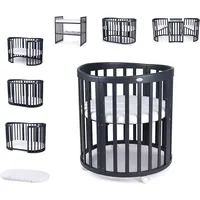 Waldin Babybett OWAL Kinderbett mit Matratze, mitwachsendes Kinder-Bett,Ohne Stoffset,Holz