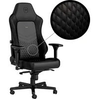 Noblechairs HERO Echtleder Gaming Stuhl - schwarz/schwarz Gaming-Stuhl Schwarz