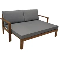 DEGAMO Liegesofa PARANA ausziehbar 180x136cm, Akazie geölt, mit Auflagen