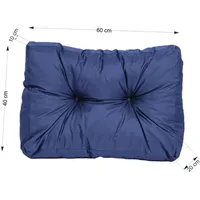 TexDeko Garden Seitenkissen 60x40x20/10cm wasserabweisend UV-beständig, Dunkelblau - Dunkelblau