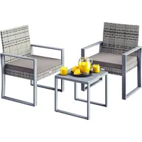 CASARIA CASARIA® Polyrattan Gartenmöbel WPC Tisch 160kg Belastbarkeit 2