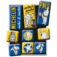 Nostalgic-Art Retro Kühlschrank-Magnete, 9 Stück, Michelin – Logo Evolution