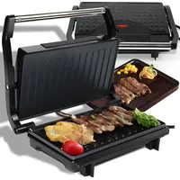 Retoo Kontaktgrill Elektrogrill Elektrischer Grillplatte Sandwichmaker Tischgrill Panini Grill
