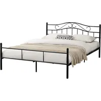 [en.casa] Metallbett Florenz 180x200 cm Schwarz