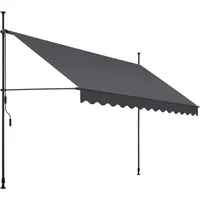 Tectake tectake® Klemmmarkise, mit Handkurbel, höhenverstellbar - 304 cm,