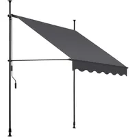 Tectake tectake® Klemmmarkise, mit Handkurbel, höhenverstellbar - 304 cm,