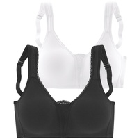PETITE FLEUR Soft-BH Damen schwarz+weiß Gr.90D