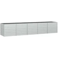 Furnicato Garten-Hochbeet 400 x 80 x 77 cm Silber