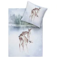 Estella Bettwäsche Iceland schnee Flanell, 2 teilig, Landschaft, See,