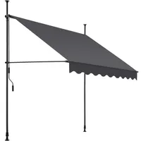 Tectake tectake® Klemmmarkise, mit Handkurbel, höhenverstellbar - 304 cm,