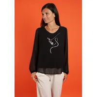 Seidel Moden Langarmbluse SEIDEL MODEN, Damen, Gr. 50, schwarz,
