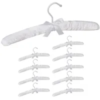 Relaxdays 20x Kleiderbügel Satin, weiß