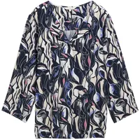 Tom Tailor Printed Bluse Mit 3/4-ärmeln Organic Shapes Design