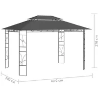 VidaXL Pavillon 4x3x2,7 m Anthrazit 160 g/m2