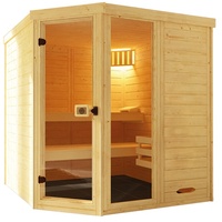 Weka Massivholz-Elementsauna Laukkala 3 mit Glastür+Fenster - 38 mm