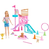 Barbie und jüngere Schwester Stacie - Spielset mit Hündchen-Hindernisparcours