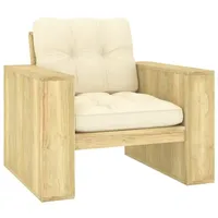 VidaXL Gartenstuhl mit Creme Kissen Imprägniertes Kiefernholz