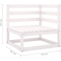 VidaXL Garten-Ecksofa Weiß Massivholz Kiefer