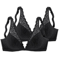 PETITE FLEUR Bralette-BH Damen 2xschwarz Gr.75C