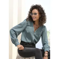 LASCANA Langarmbluse Damen petrol Gr.34