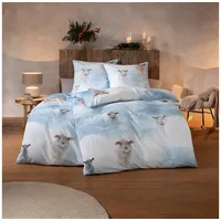 Estella Kuschelflanell Bettwäsche Wilson bleu 1 Bettbezug 135 x