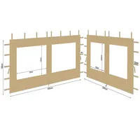 Quick Star 2 Seitenteile aus Polyester mit Fenster 300/400x195cm