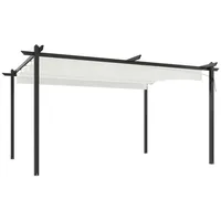 VidaXL Pavillon mit Ausziehbarem Dach 4x3 m Creme