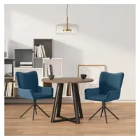 VidaXL Esszimmerstuhl drehbar Polyester Samt blau 2er Set