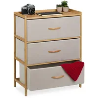 Relaxdays Kommode 73 x 57,5 x 30 cm Natur/Beige