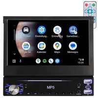 Creasono 1-DIN-Autoradio mit Apple CarPlay, Android Auto, 17,8-cm-Display, MP5