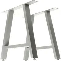 Wiltec Wiltec, Tischbeine 2er Set aus Stahl 70x72cm Grau