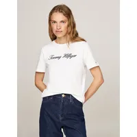 Tommy Hilfiger Script Kurzarm-t-shirt - Nos Ecru S