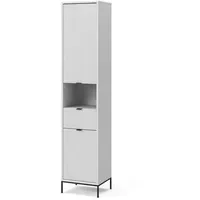 Vicco Eliza Badschrank 40 x 190 cm Weiß Metall/MDF/Spanplatte/Massivholz