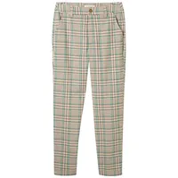 Tom Tailor DENIM Damen Cigarette Hose mit Karomuster, beige,