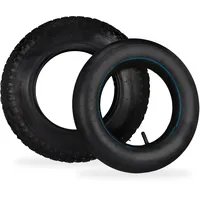 Relaxdays Sackkarrenreifen mit Schlauch, Ersatzreifen 3.50-8 für Sackkarre, Stollenprofil,