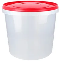 FixedByU Eimer mit Deckel 10 l rot/transparent, (pp) lebensmittelecht