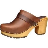Sanita Comfortwear Clog "Wood-Peleni Chunk Open" in Braun |