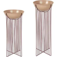 Beliani Blumentopf mit Beinen 2er Set FICARIA Metall 22