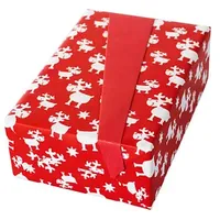 JUNG SCHÖNER VERPACKEN Geschenkpapier Blögg Rentiere rot beidseitig bedruckt,