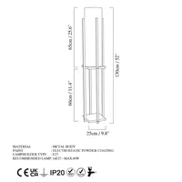 Opviq Stehlampe 8125, schwarz/weiß, Metall/Canvas, Höhe 130 cm
